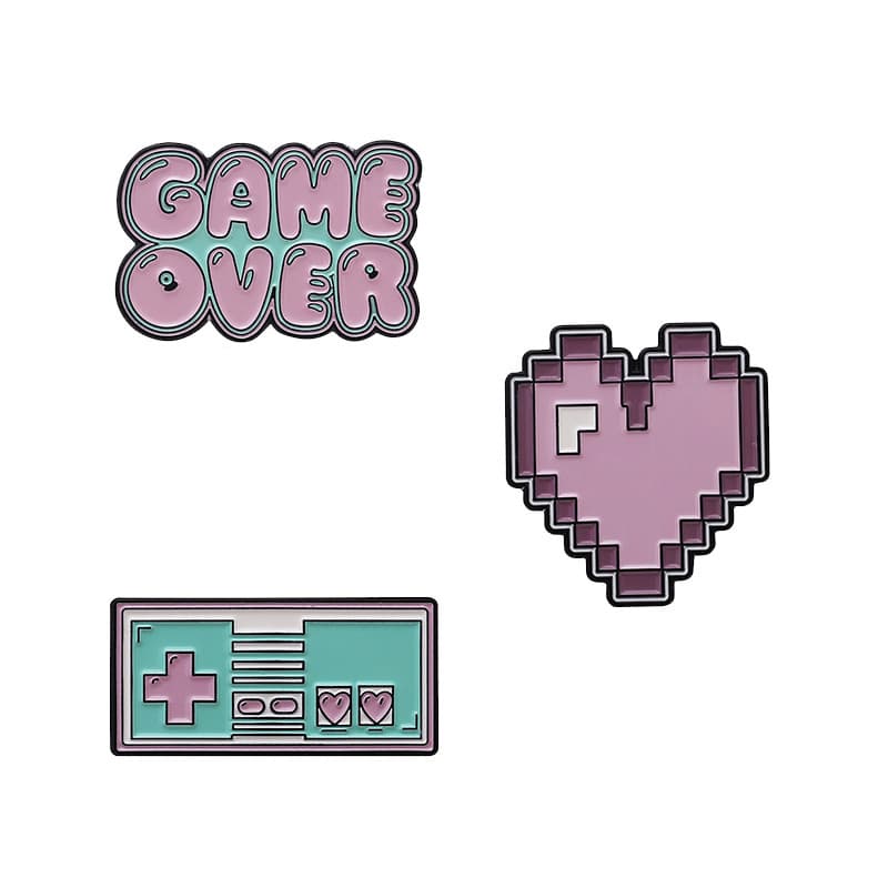 Cartoon game console, handle, fashionable brooch, universal badge 5