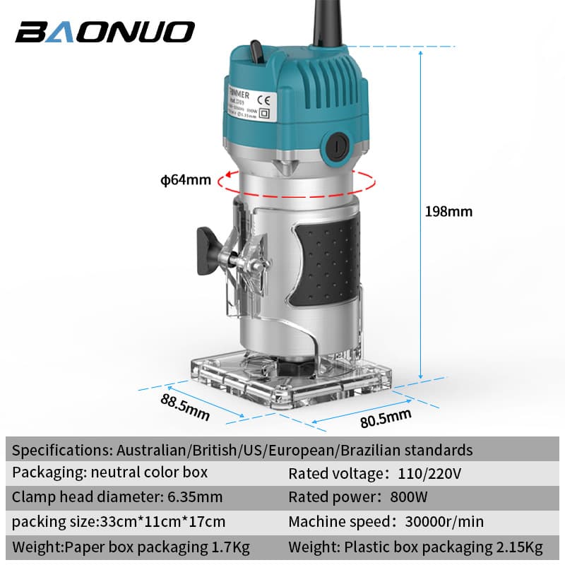 Trimming machine direct sales electric woodworking tools carving opening slot chamfering bakelite milling electric trimming machine 3