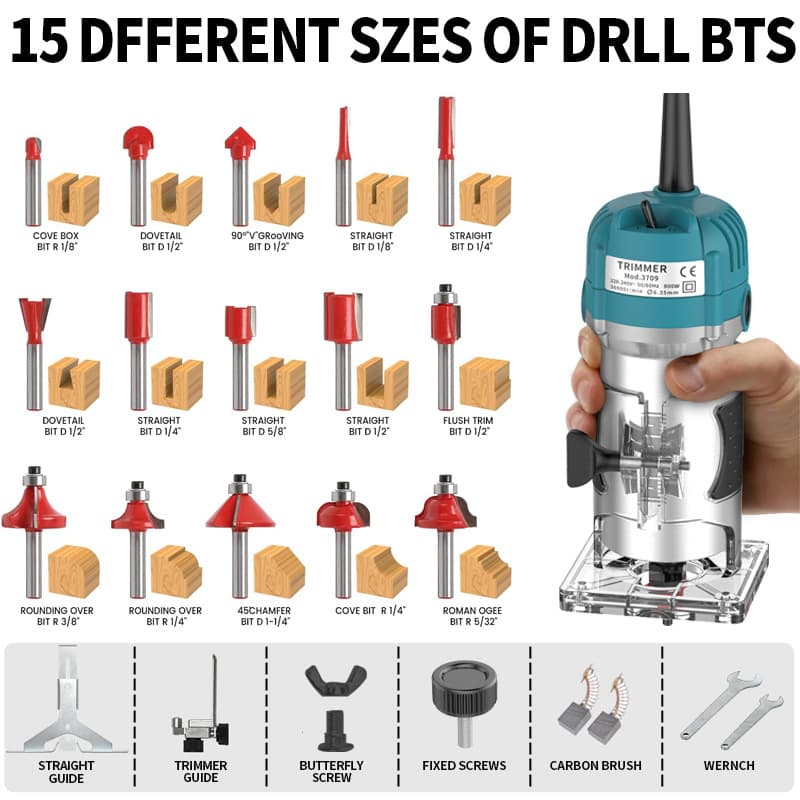 Trimming machine direct sales electric woodworking tools carving opening slot chamfering bakelite milling electric trimming machine 4