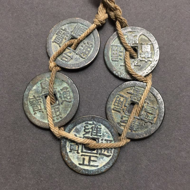 Brass copper antique pendant, coins, (Physicals)