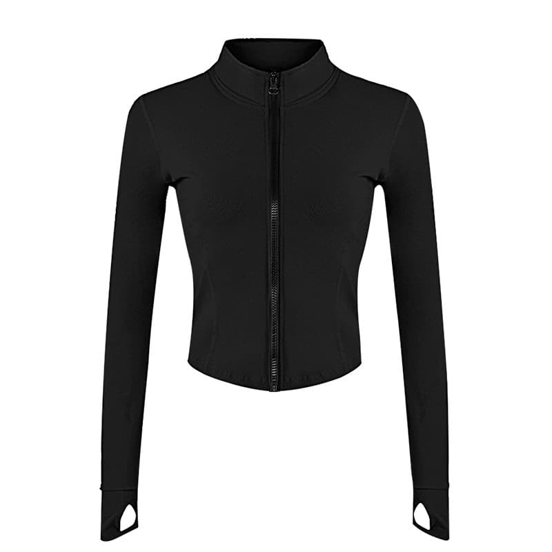 (Cross-border trading), autumn sports uniform for gym, long-sleeve for yoga, jacket with zipper, for running 4