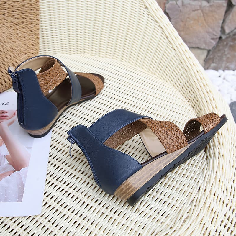 Retro sandals wedge heel, casual footwear, Collection Year 2022, boho style 3