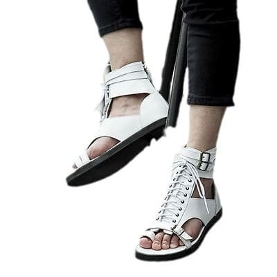 Millele Men's Corner Fighter Sandal High -Ding Leather Roman Sandals Sandals? Shoes 5