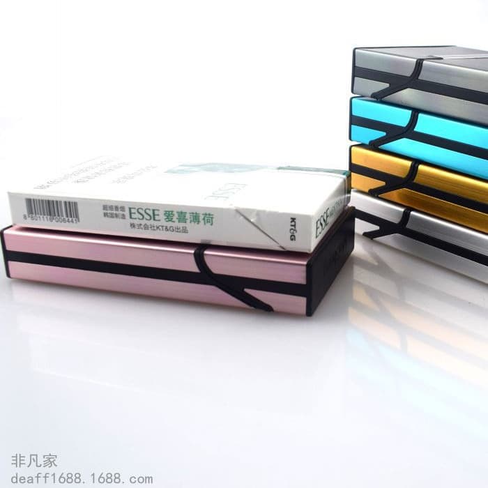 Long ultra thin gold watch, fashionable cigarette case, aluminum alloy, 20 pieces, with your logo imprint 3
