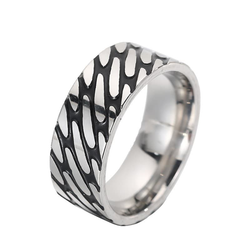 Huayue Retro Fashion Ring - Stainless Steel, Simple Elegant Design 4