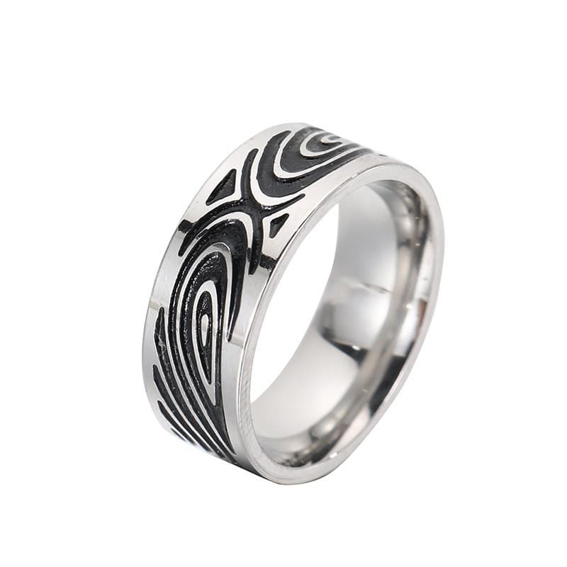 Huayue Retro Fashion Ring - Stainless Steel, Simple Elegant Design 5