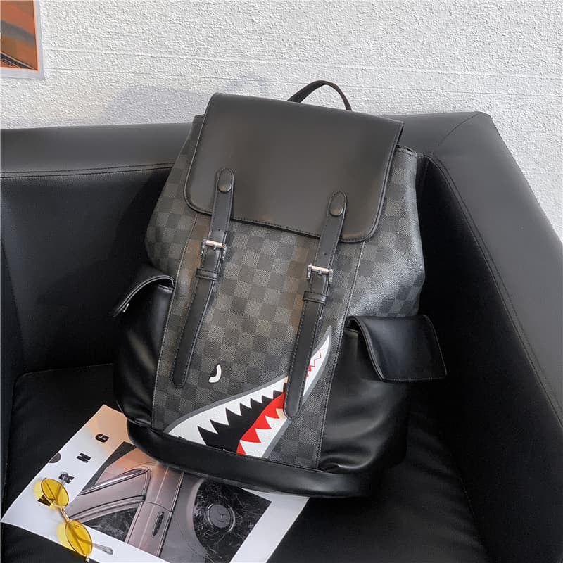 Capacious backpack, fashionable laptop, trend travel bag