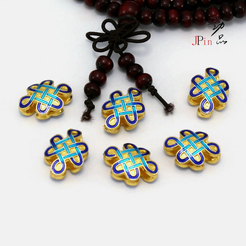Gilt oil dripping Chinese knotted clouds, cloisonné auspicious cloud separated beads, antique style clothing hairpins, walking and shaking cultural and toy accessories 2