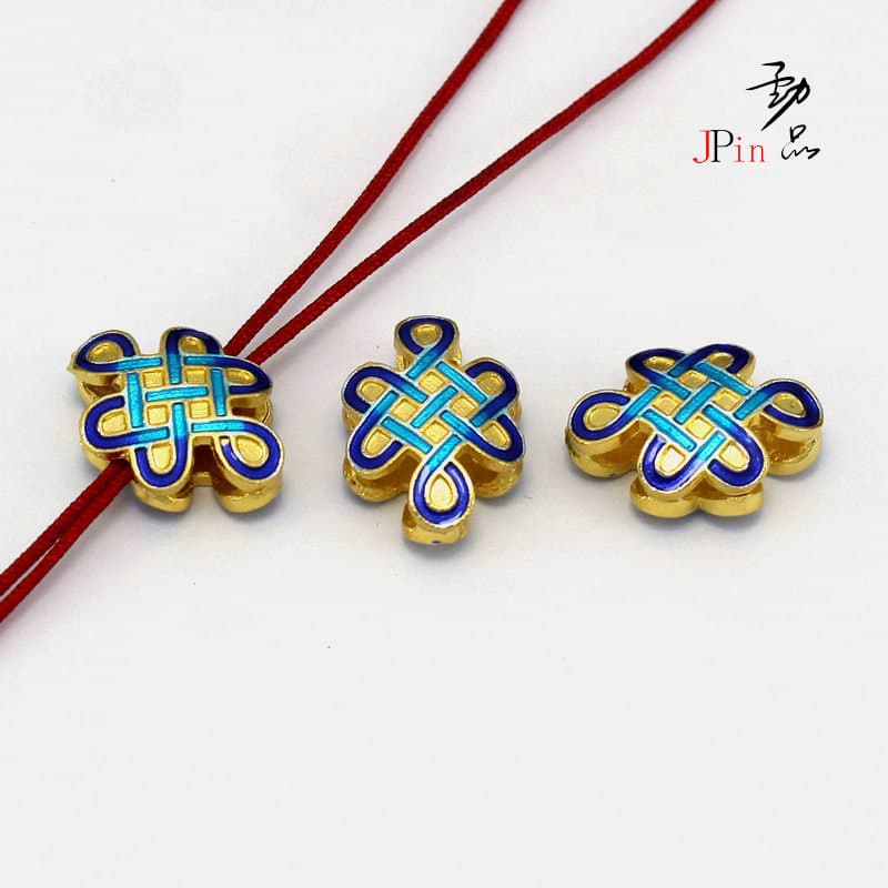 Gilt oil dripping Chinese knotted clouds, cloisonné auspicious cloud separated beads, antique style clothing hairpins, walking and shaking cultural and toy accessories 5