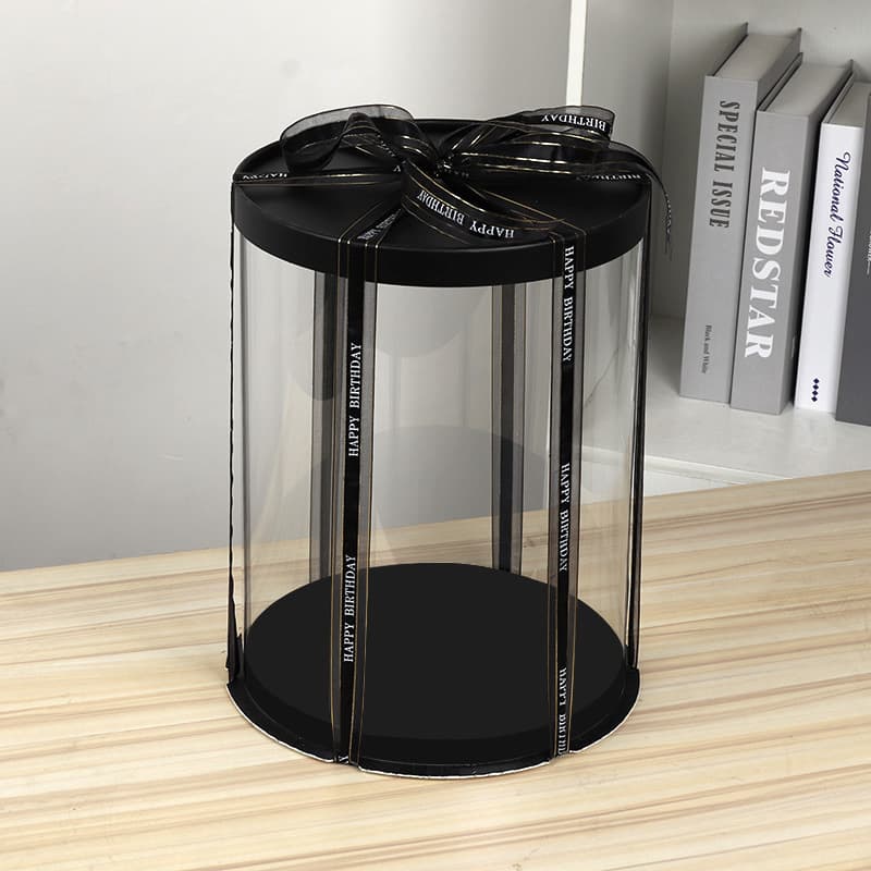 Transparent Round Cake Box 4 6 8 10 inch Double Layer 2
