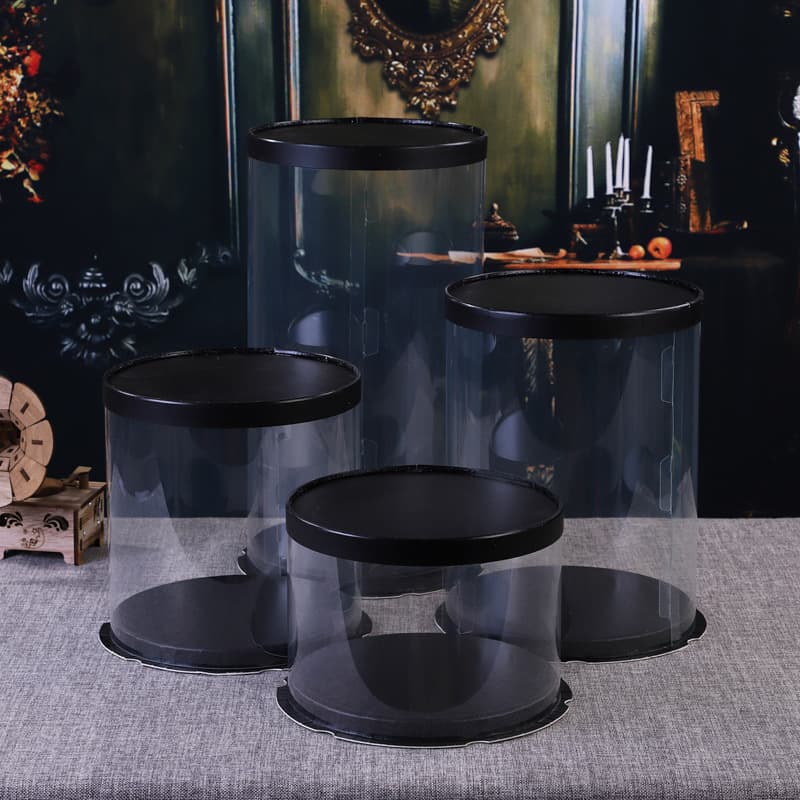 Transparent Round Cake Box 4 6 8 10 inch Double Layer 4