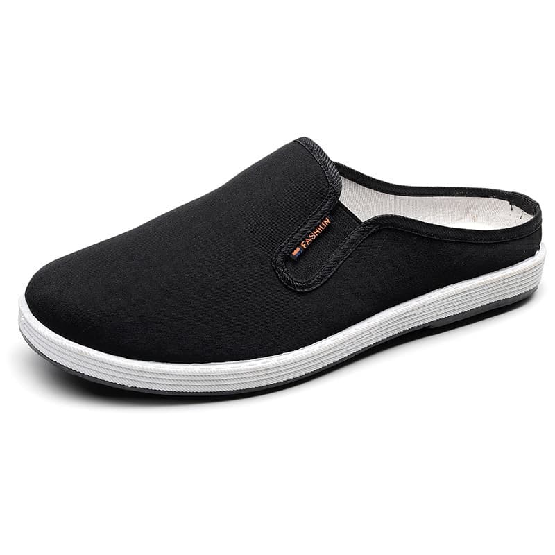 Summer old Beijing cloth slippers for men, breathable and comfortable casual shoes for outer wear, heelless, lazy half-cup men's shoes, one-legged shoes 5