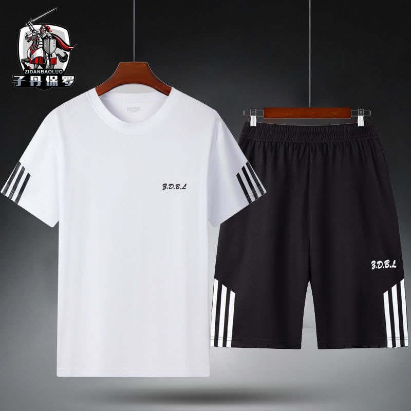 Men's sports suit, quick dry shorts for leisure, T-shirt, for running, Korean style 2