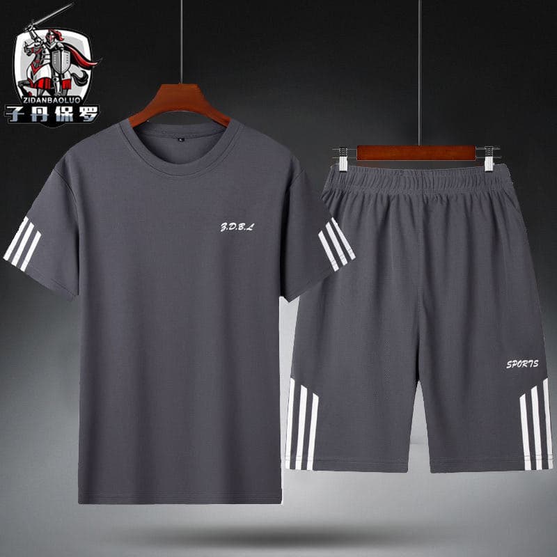 Men's sports suit, quick dry shorts for leisure, T-shirt, for running, Korean style 4