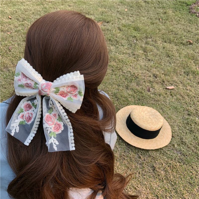 Korean hairgrip with bow, student pleated skirt, brand hairpins, accessory, Lolita style 2