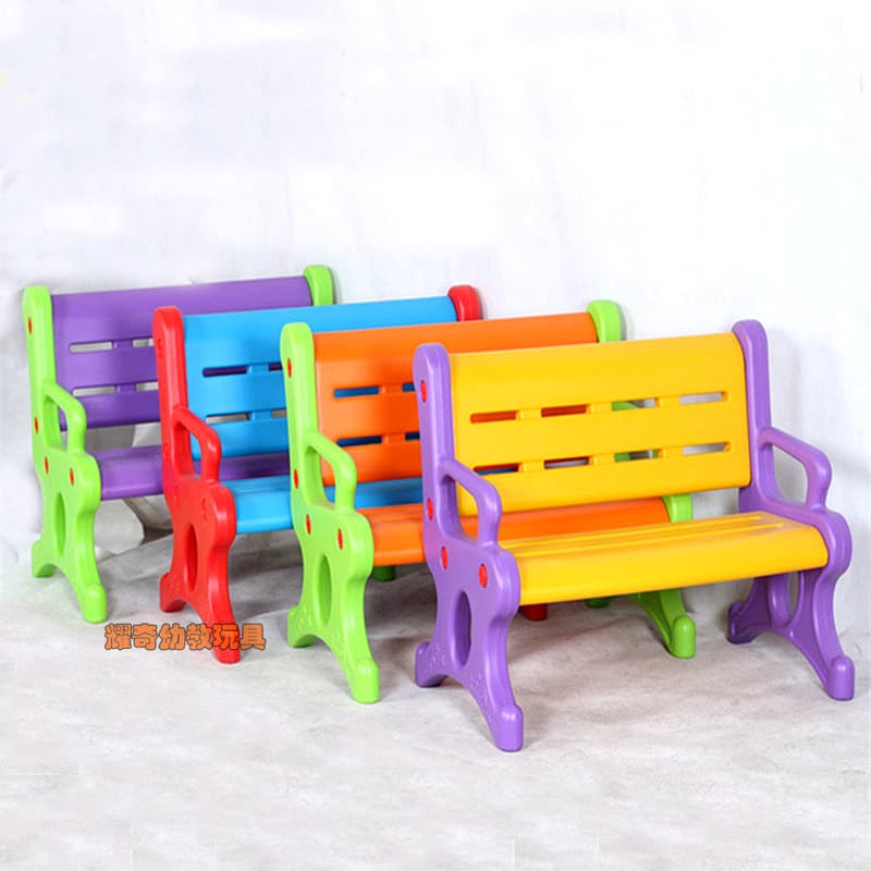 Plastic backbone chair. Kindergarten children's casual chair sofa chair hand armrest chairs. Double rest chair stools 1