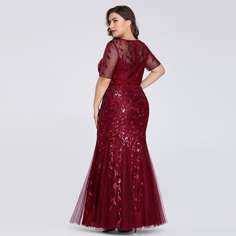 (Cross-border trading), evening dress, European style, plus size, for bridesmaid, "fish tail" cut, slim fit 3