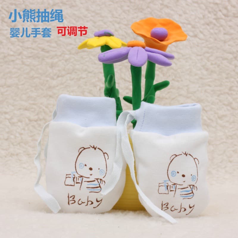 Children's gloves, demi-season adjustable hand cream for new born, drawstring 1