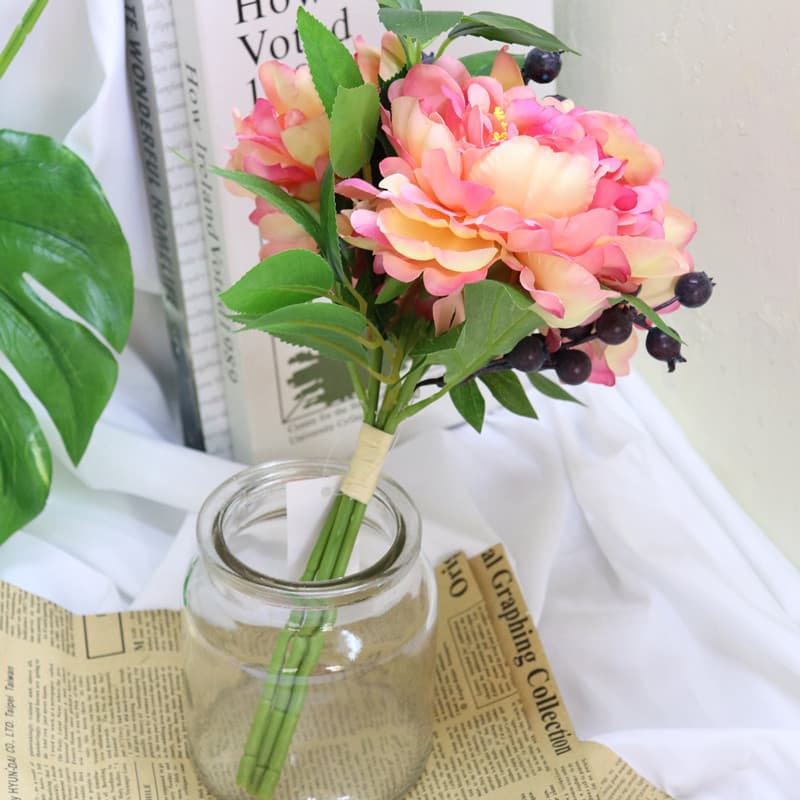 Simulation flower blueberry peony wedding bride holds flowers and flower support weddings home furnishings ins fake flowers shooting