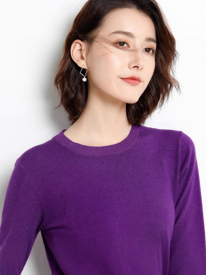 (Cross-border trading), demi-season base body-friendly knitted sweater with a round collar, oversize, plus size 4