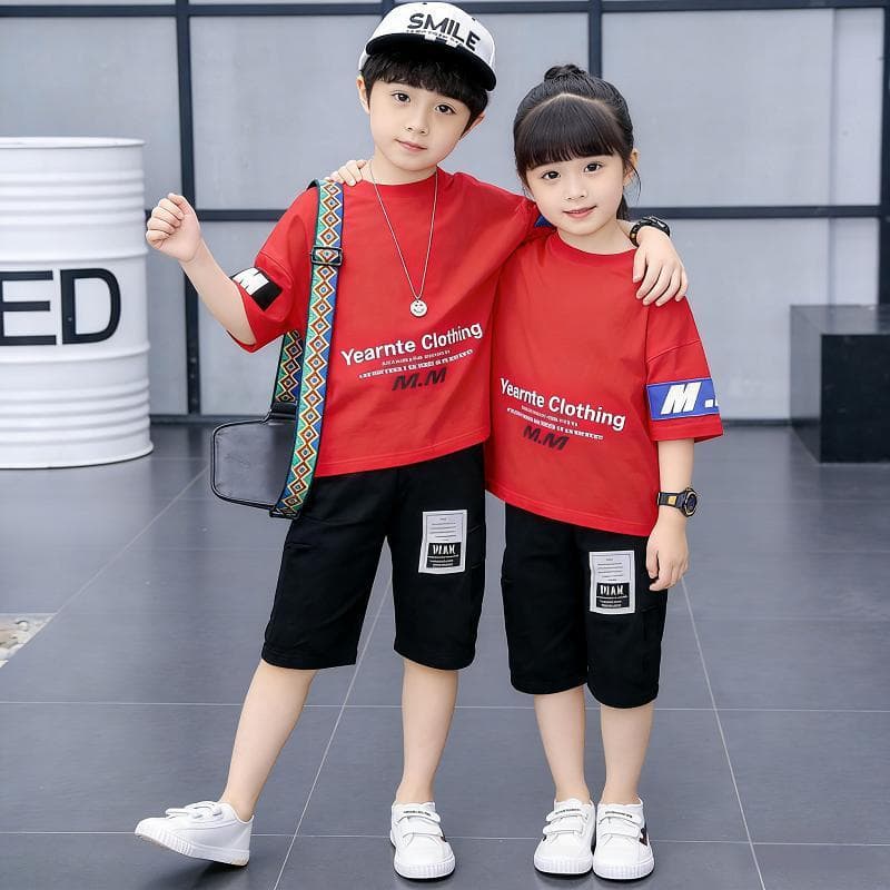 Summer summer clothing, set, children's short sleeve T-shirt for boys, for teenagers 3