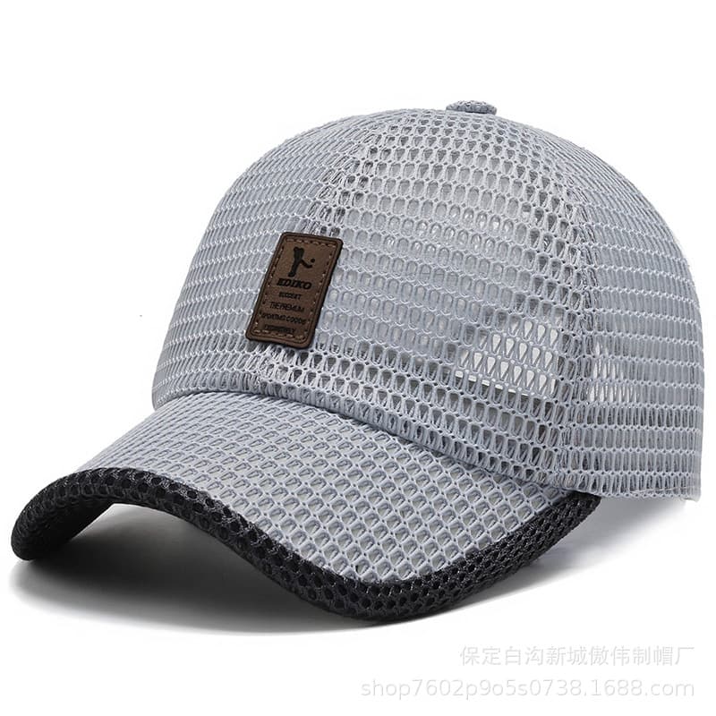 Men's sports cap, travel quick dry sun hat, baseball breathable hair mesh solar-powered 3