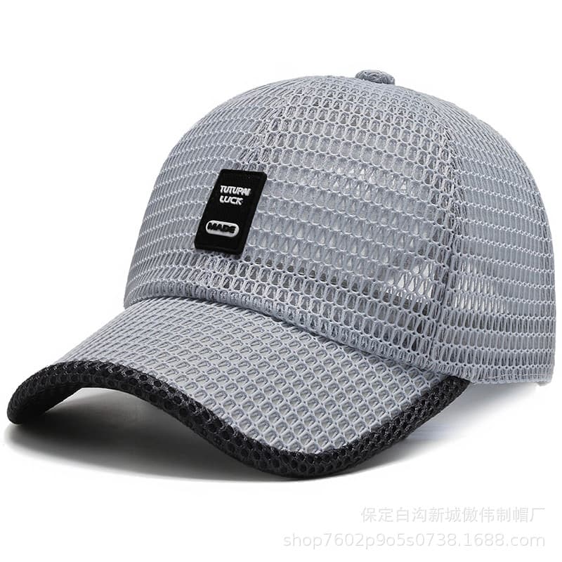Men's sports cap, travel quick dry sun hat, baseball breathable hair mesh solar-powered 5