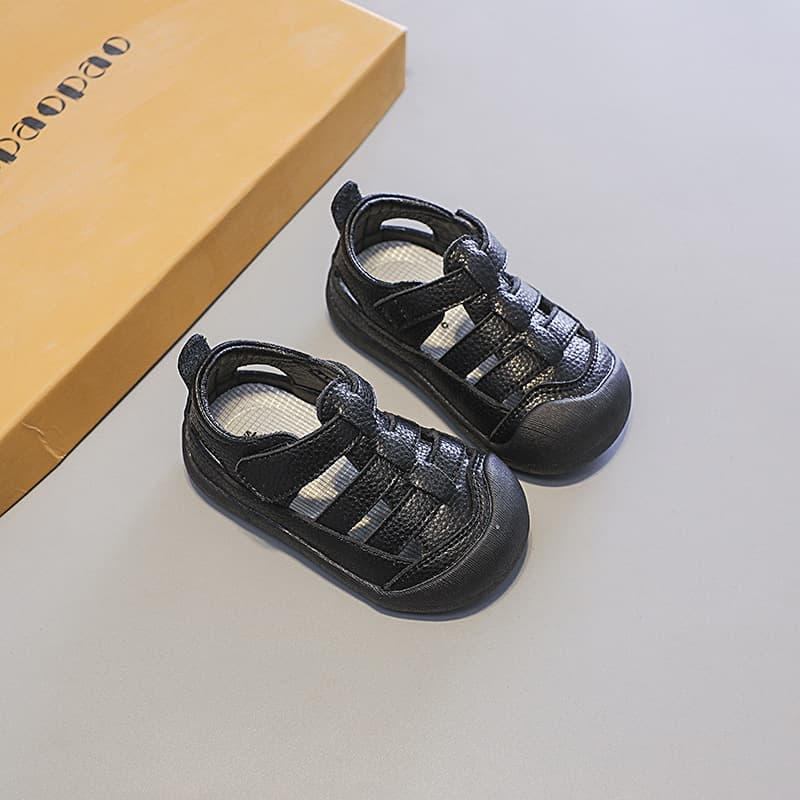 Children's non-slip sandals for early age with velcro, spring 2026 collection, genuine leather, closed toe, soft sole 2