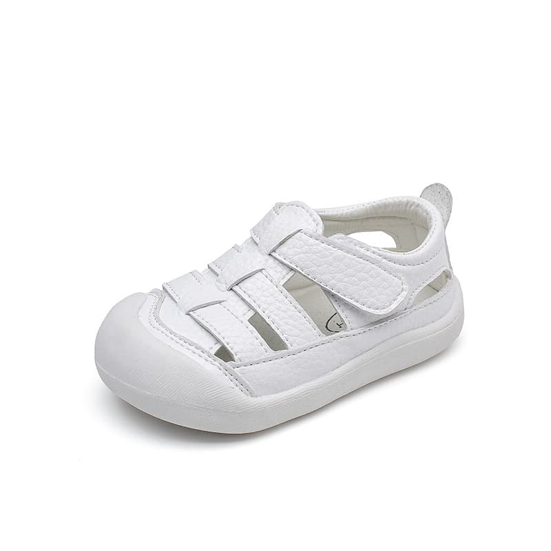 Children's non-slip sandals for early age with velcro, spring 2026 collection, genuine leather, closed toe, soft sole 5