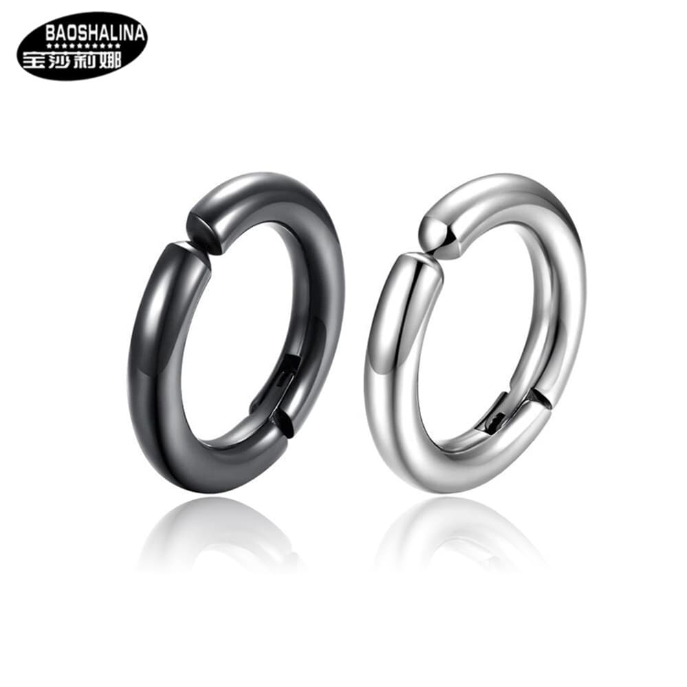Baoshalina Stainless Steel Earrings Men's Ear Clips 3