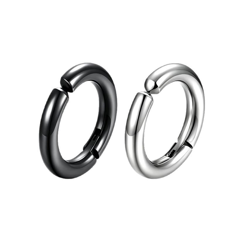 Pausalina Stainless Steel Men's Ear Clips - Geometric Design 5