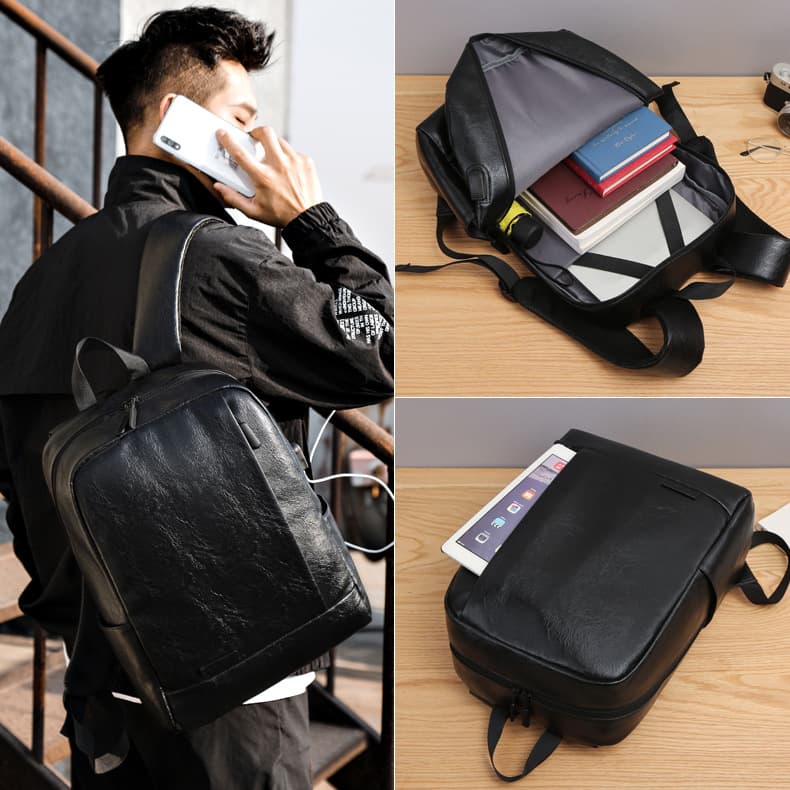 Men's Polyurethane Laptop Backpack 2