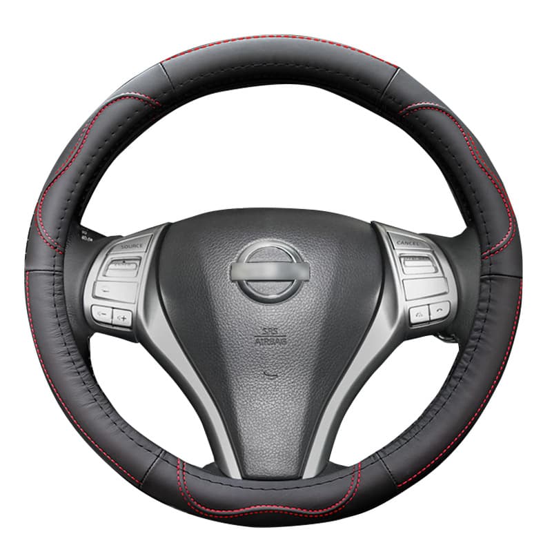 Leather steering wheel sleeve manufacturers wholesale four seasons universal round -type non -slip car put the leather steering wheel cover 5