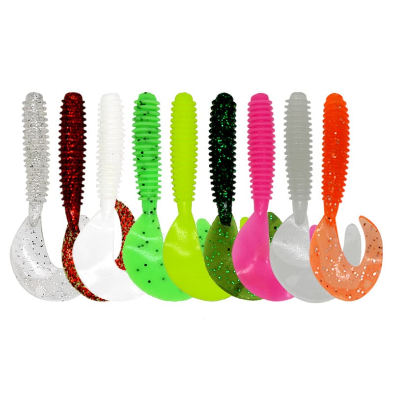 Luya bionic bionics soft insect road Asian soft bait burst fishing screw tail night light fish bait fake bait wigmark sea screw wholesale 5