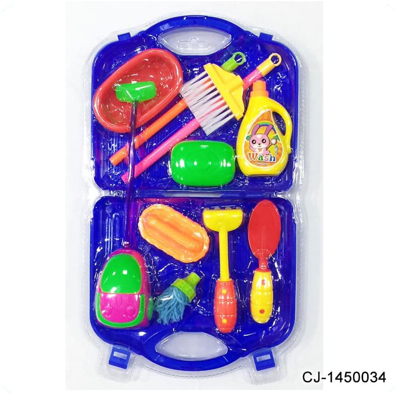 Plastic children's toy, small tub for bathing, feeding bottle, tableware, set 3