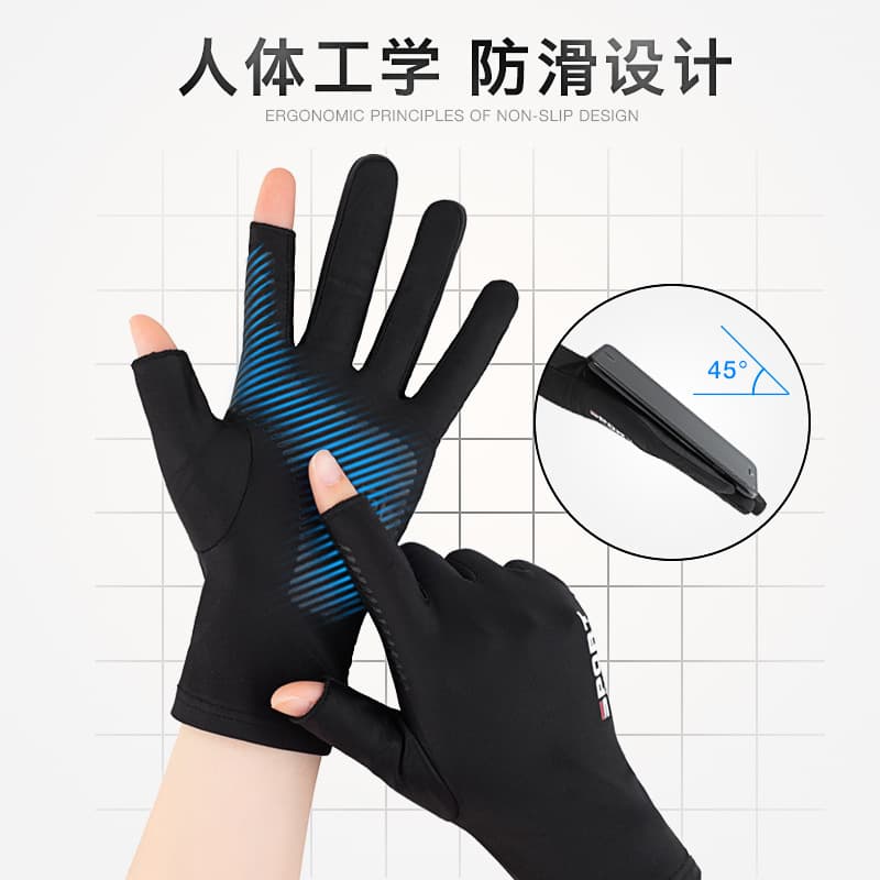 Silk non-slip breathable quick dry gloves for gym, fingerless 2