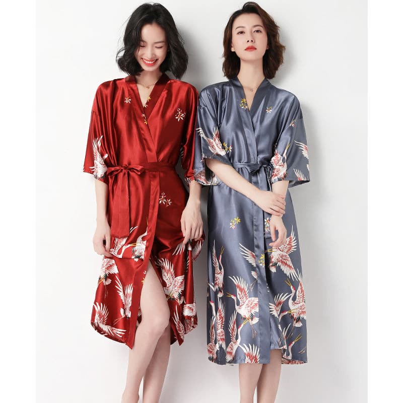 (Cross-border trading), summer sexy bathrobe for bride, silk pijama, set 1