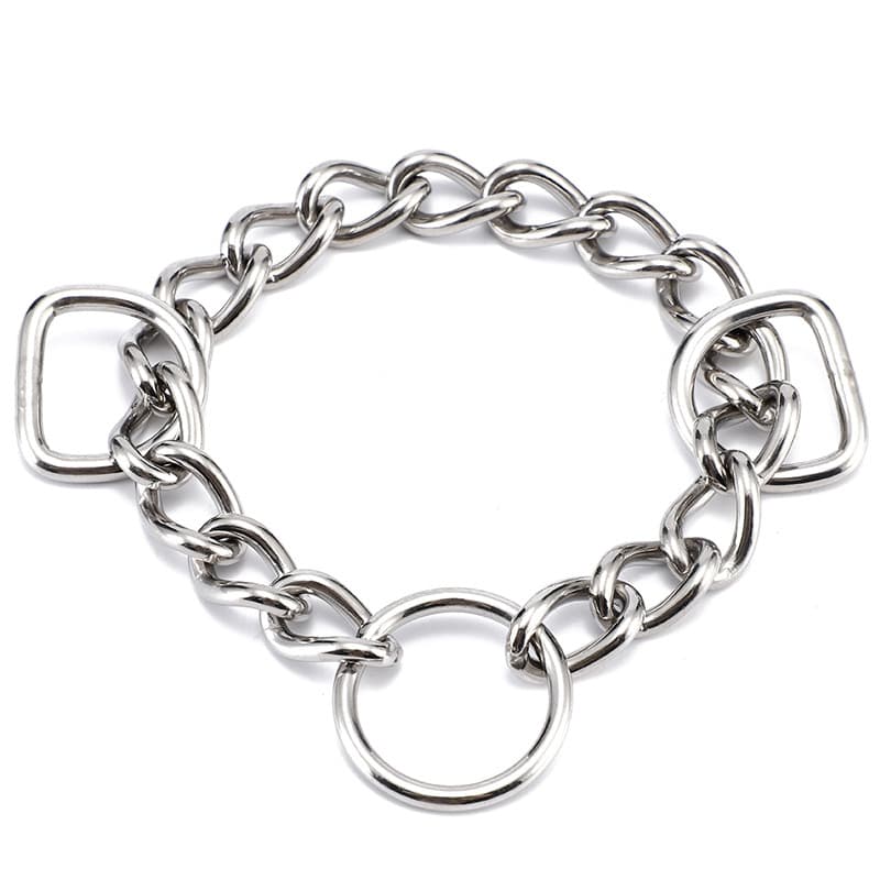 Stainless steel collar accessories telescopic dog neck jacket ring chain chain triangular twisting pet supplies chain chain tight 5