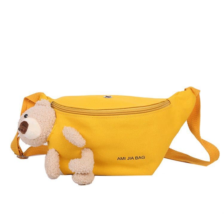 Cartoon chest bag, cute small bag, fashionable travel bag strap, with little bears, Korean style 2