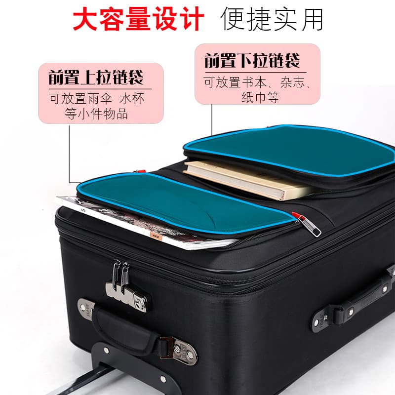 Men's capacious universal suitcase for students, box, oxford cloth 3
