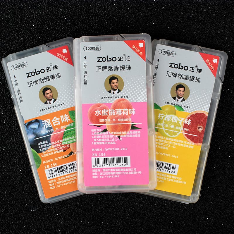 ZOBO Genuine cigarette holder popping beads, new product, multiple flavors, suitable for thick and thin cigarettes, 100 pieces, factory wholesale fruity flavor 4