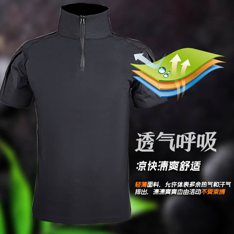 Travel sports breathable elastic short sleeve T-shirt, quick dry sports suit 3