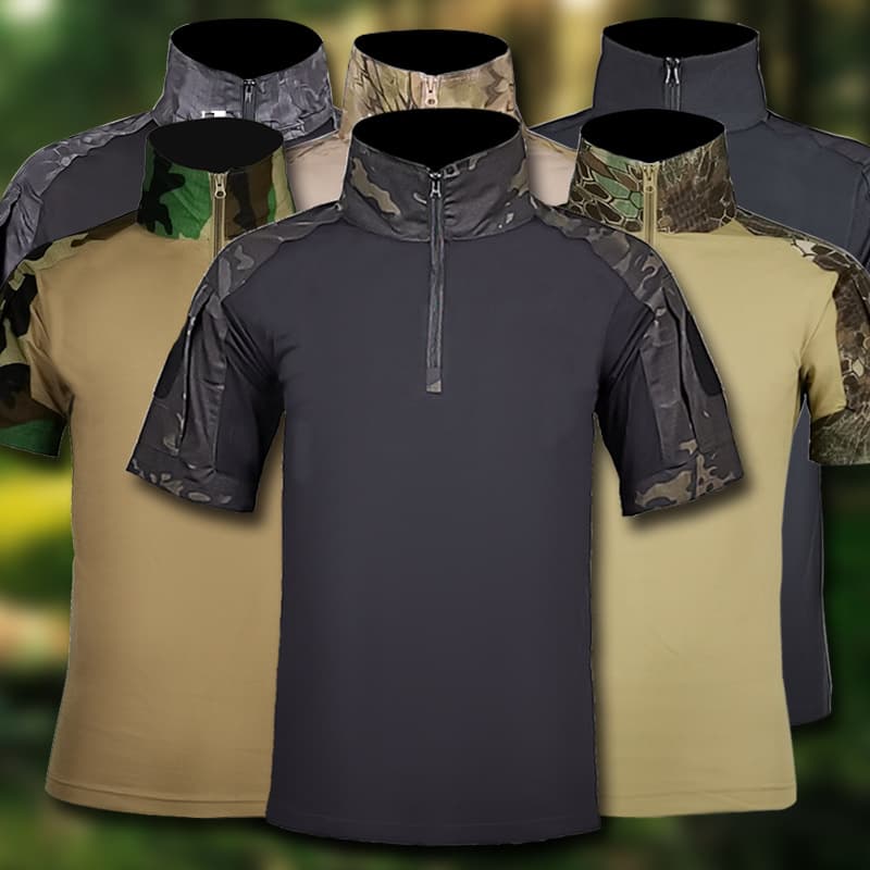 Travel sports breathable elastic short sleeve T-shirt, quick dry sports suit 1