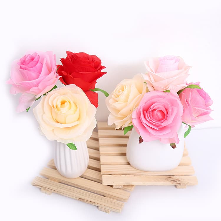 Manufacturer direct sales rose head simulated rose flowers wholesale DIY silk cloth fake flower wall artificial wedding flower material 2