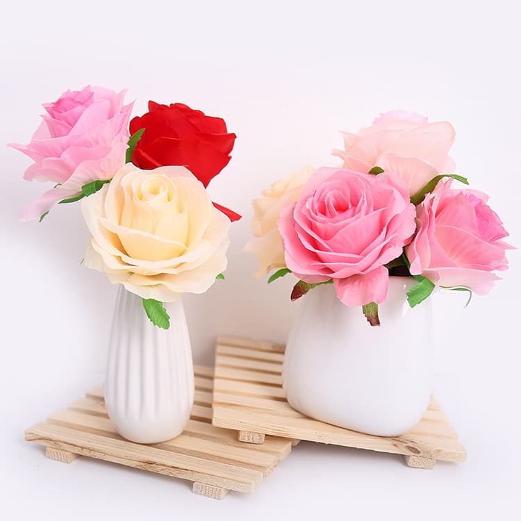 Manufacturer direct sales rose head simulated rose flowers wholesale DIY silk cloth fake flower wall artificial wedding flower material 4