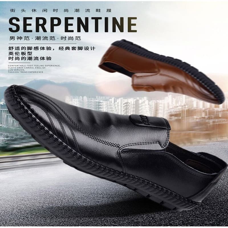 2023 new leather shoes men's spring new men's shoes British business men's casual leather shoes work bean shoes men 1