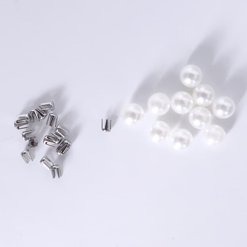Four -paw nails stainless steel unlimited ABS imitation pearl ball pearl claw nails automatic nail nail nail non -perforated four -claw nail 4