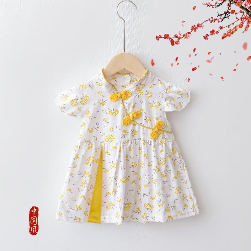 Dress girl's, skirt, children's thin summer clothing, cheongsam, small princess costume, Chinese style 2