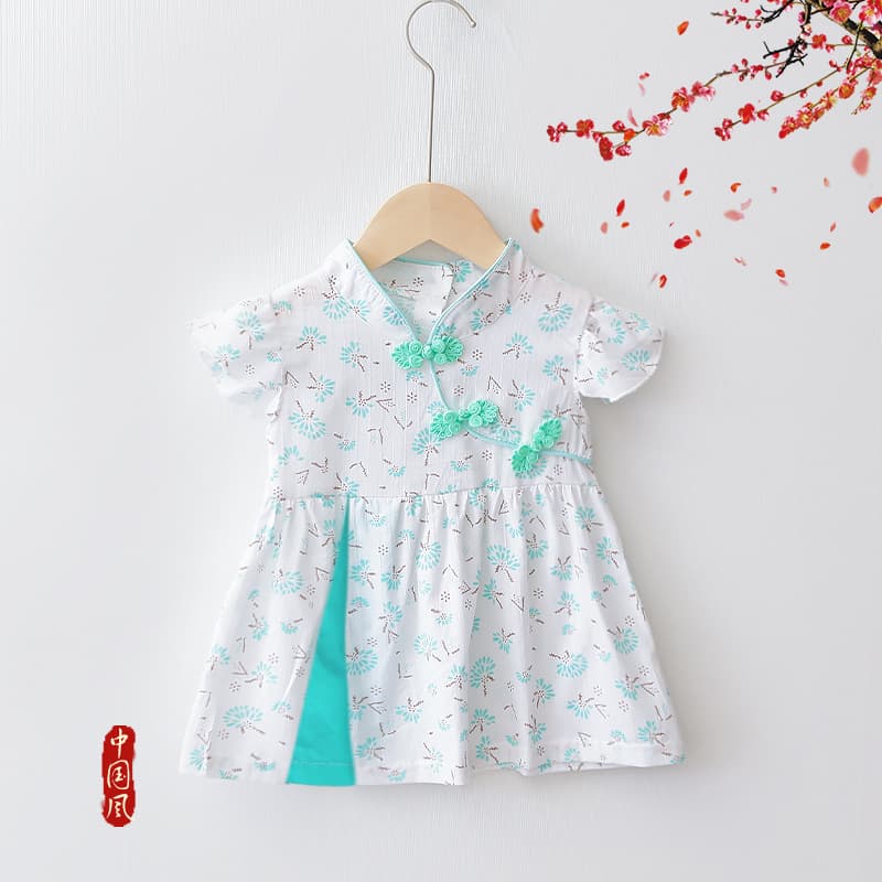 Dress girl's, skirt, children's thin summer clothing, cheongsam, small princess costume, Chinese style 3