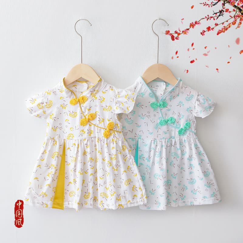 Dress girl's, skirt, children's thin summer clothing, cheongsam, small princess costume, Chinese style 5